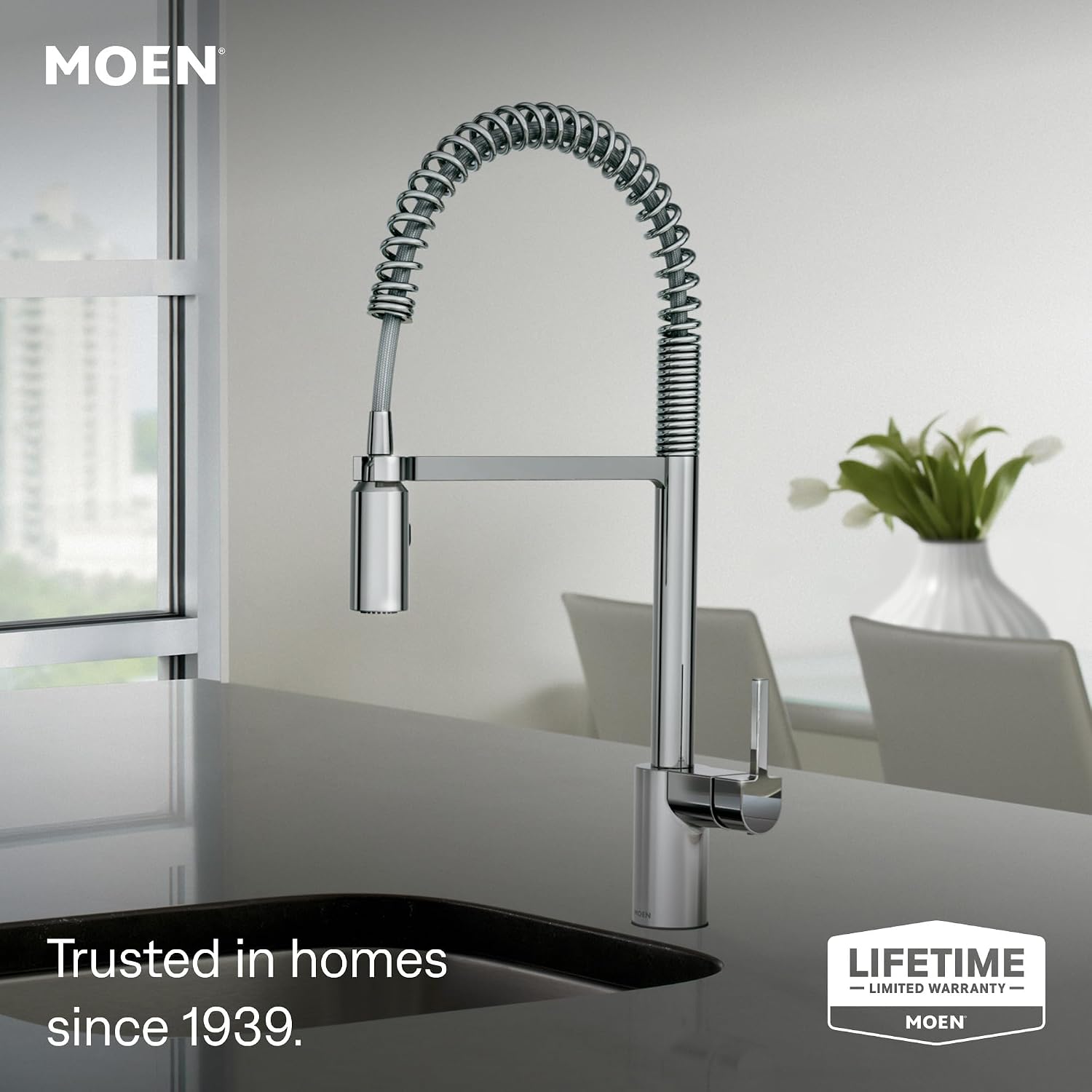 Moen Align Spring Touchless Kitchen Faucet, Chrome, 5923EWC
