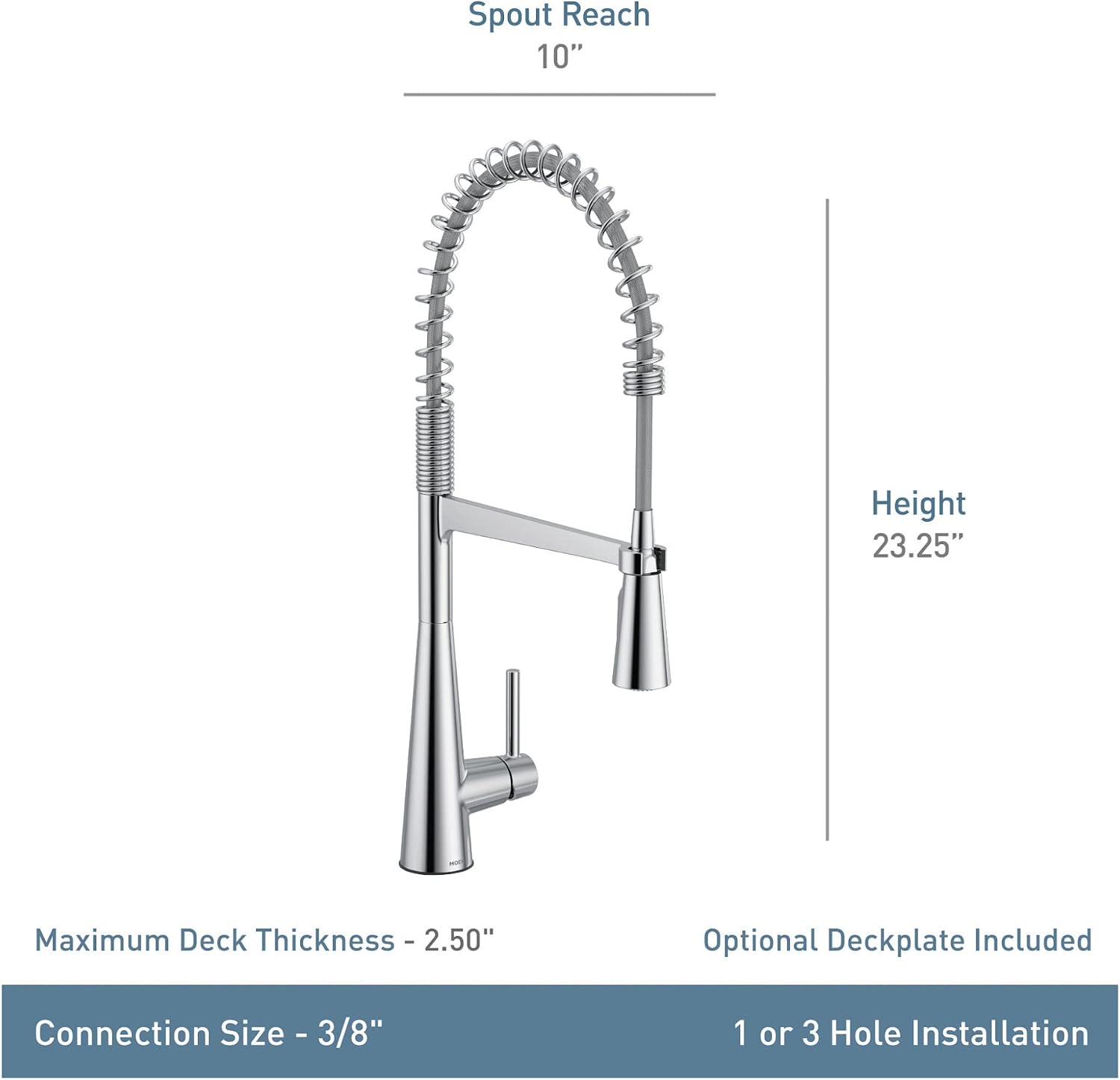 Moen Sleek Pulldown Kitchen Faucet, Chrome, 5925