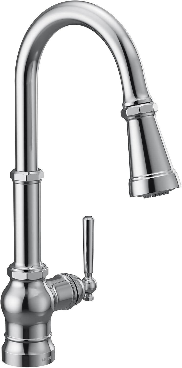 Moen Paterson Chrome Pulldown Kitchen Faucet with Power Boost, Traditional Kitchen Faucet, One Handle Easy Installation, S72003