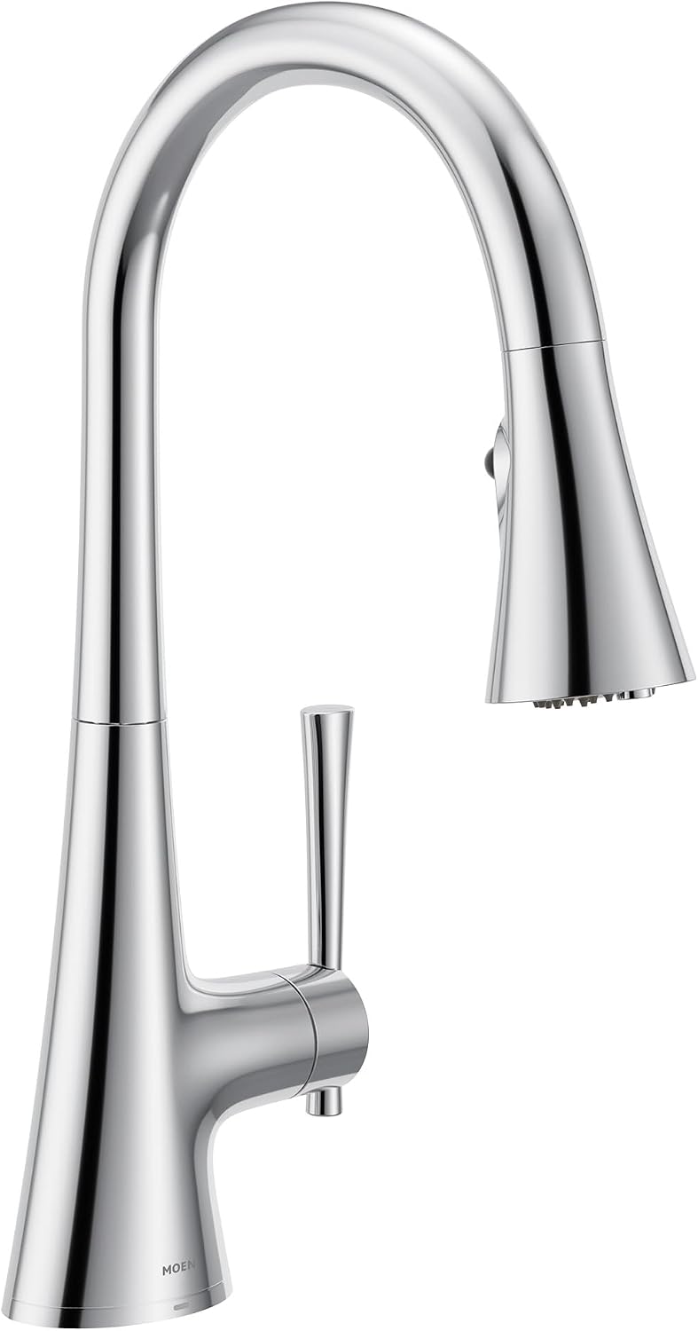 Moen Kurv Chrome 3-in-1 Water Filtration Pull Down Kitchen Faucet, Water Filter for Sink Faucet Sold Separately, F9126