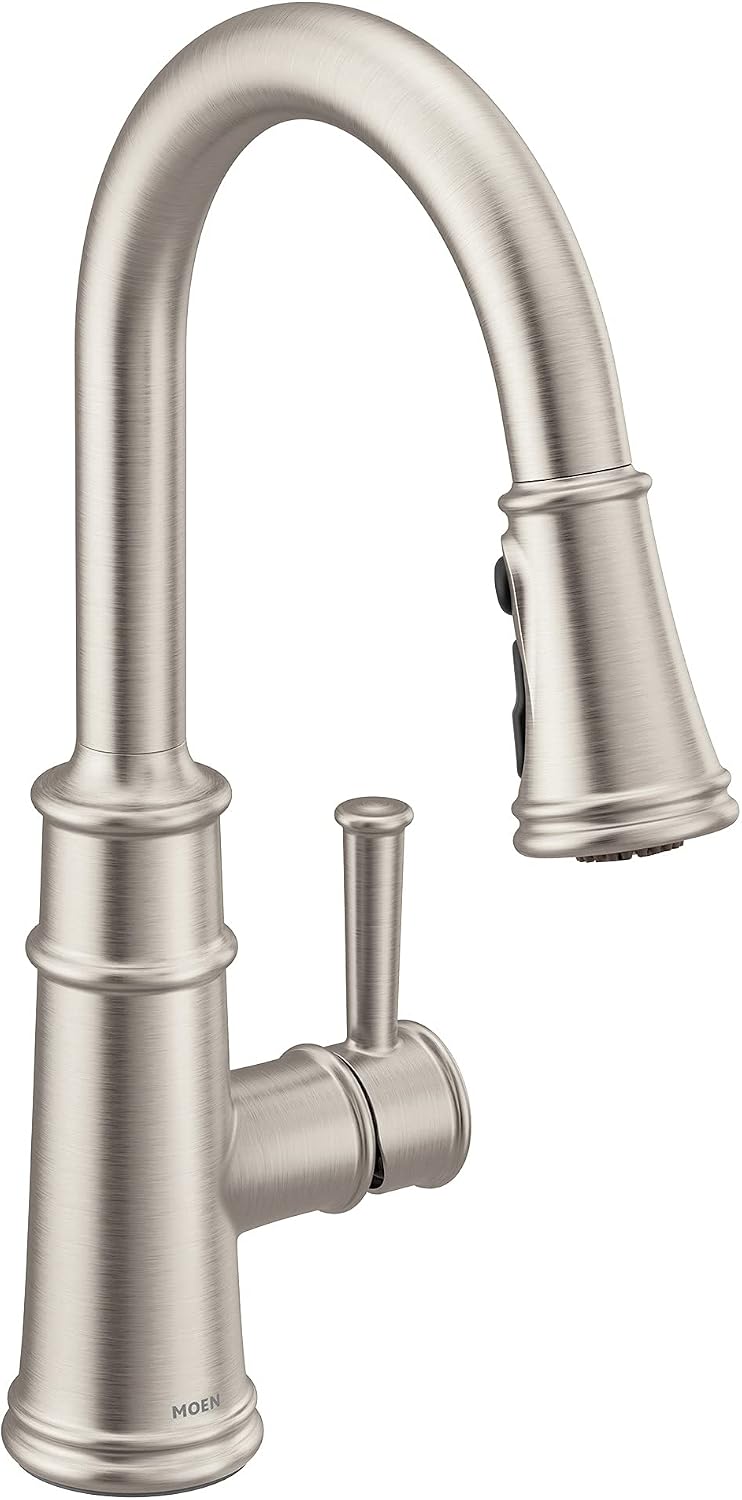 Moen Belfield Stainless Pulldown Kitchen Faucet with Power Boost and Reflex, Traditional Kitchen Faucet, One-Handle Easy Installation, Spot Resist Finish, 7260SRS Spot Resist Stainless