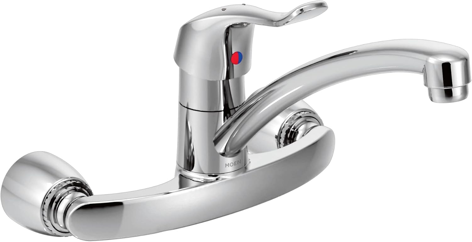 Moen Commercial M-DURA Chrome One-Handle Wall Mount Kitchen Faucet, 8713