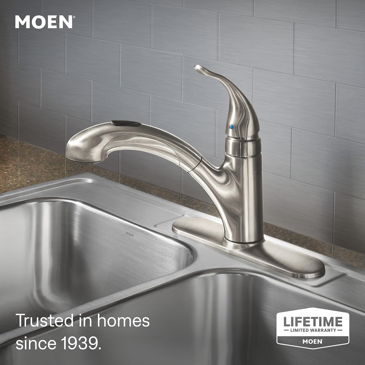 Moen 67315C Integra Chrome Pull-Out Kitchen & Laundry Faucet