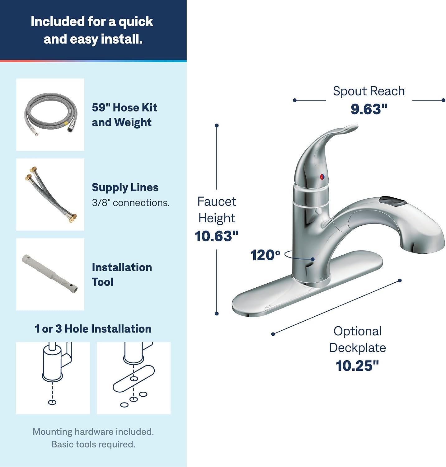 Moen 67315C Integra Chrome Pull-Out Kitchen & Laundry Faucet