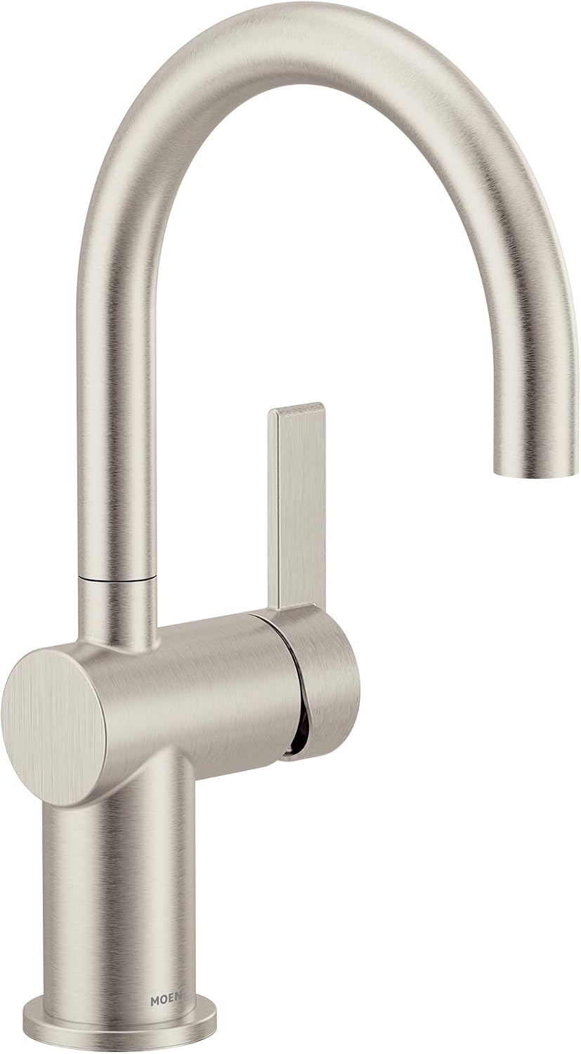 Moen 5922SRS CIA Single Handle Bar Faucet with Optional Chrome Accents, Spot Resist Stainless