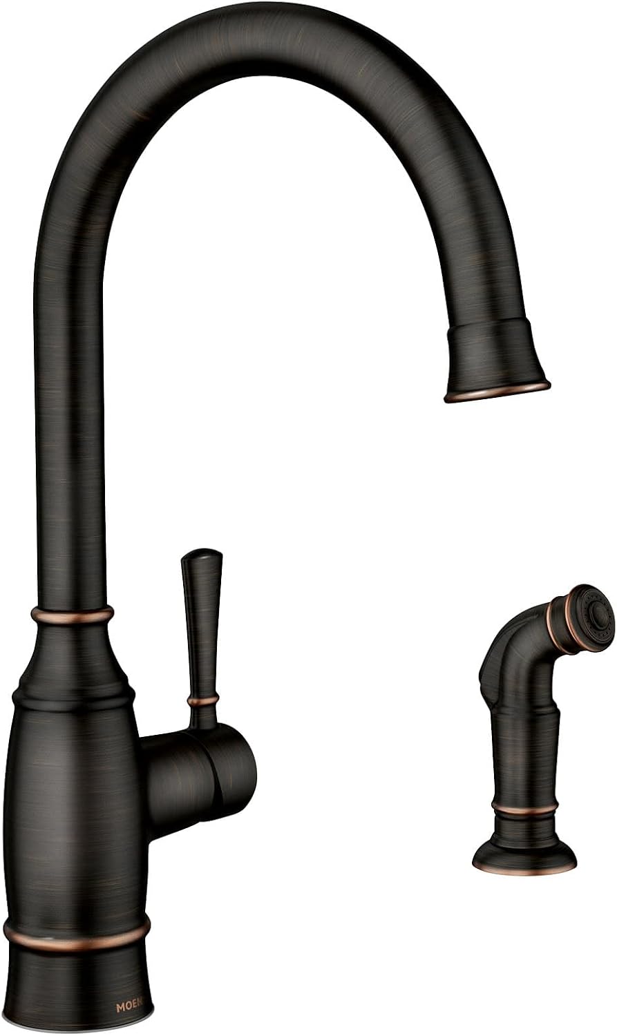 Moen Noell 1-Handle Kitchen Faucet with Side Sprayer, 87506BRB