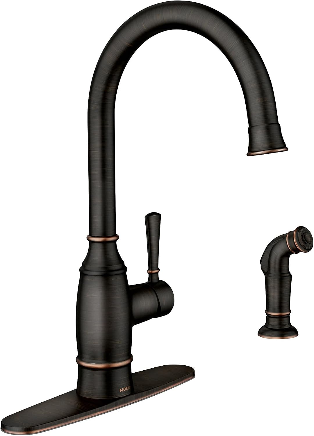 Moen Noell 1-Handle Kitchen Faucet with Side Sprayer, 87506BRB