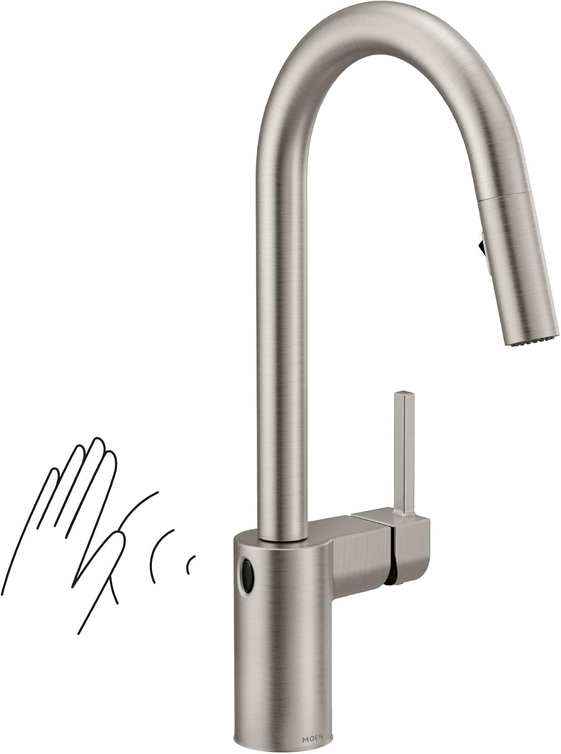 Moen Align MotionSense Wave Touchless Kitchen Faucet, Stainless, 7565EWSRS Spot Resist Stainless