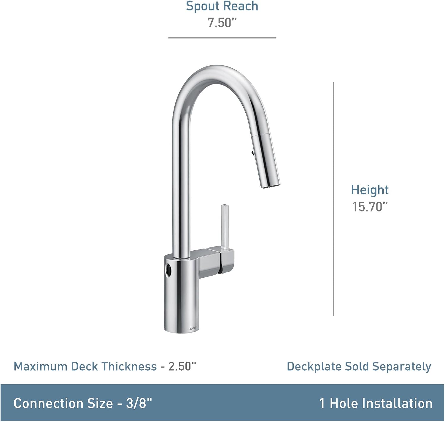 Moen Align MotionSense Wave Touchless Kitchen Faucet, Stainless, 7565EWSRS Spot Resist Stainless