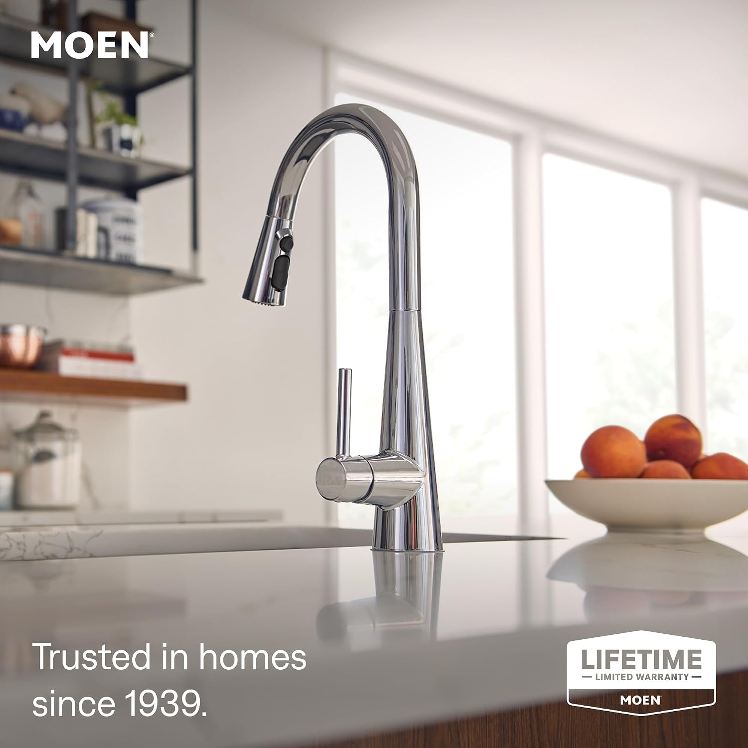 Moen Sleek Pulldown Kitchen Faucet, Chrome, 7864
