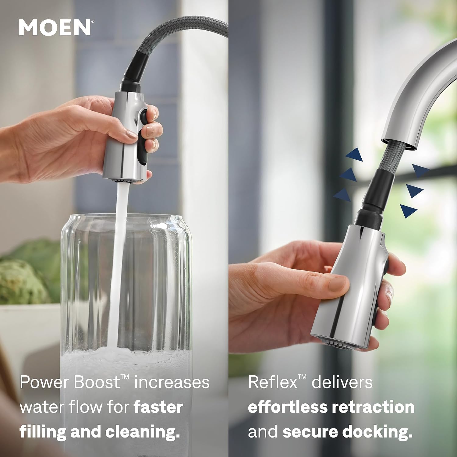 Moen Sleek Pulldown Kitchen Faucet, Chrome, 7864