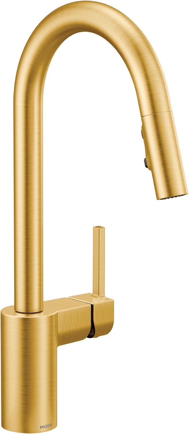 Moen Align One-Handle Pulldown Kitchen Faucet with Power Clean, 7565BG Brushed Gold