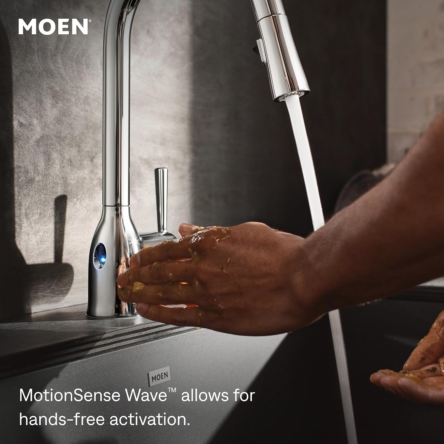 Moen Essie MotionSense Wave Touchless Kitchen Faucet, Chrome, 87014EWC
