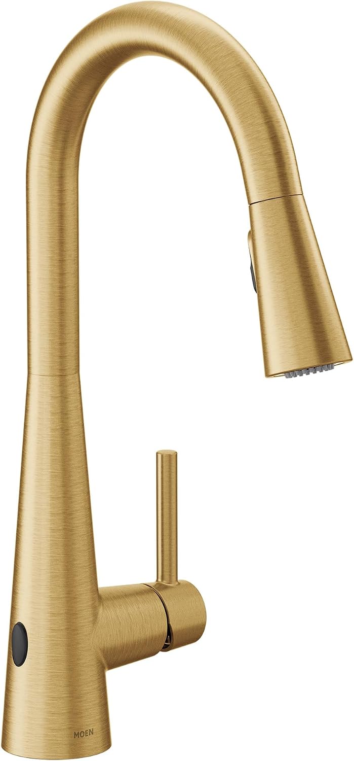 Moen Sleek MotionSense Wave Kitchen Faucet, Brushed Gold, 7864EWBG