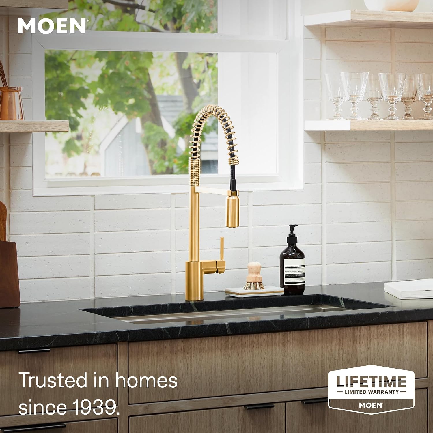 Moen Align Pulldown Kitchen Faucet, Brushed Gold, 5923BG