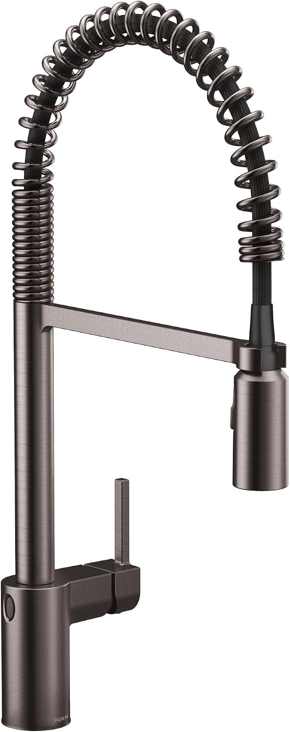 Moen Align Spring Touchless Kitchen Faucet, Black Stainless, 5923EWBLS