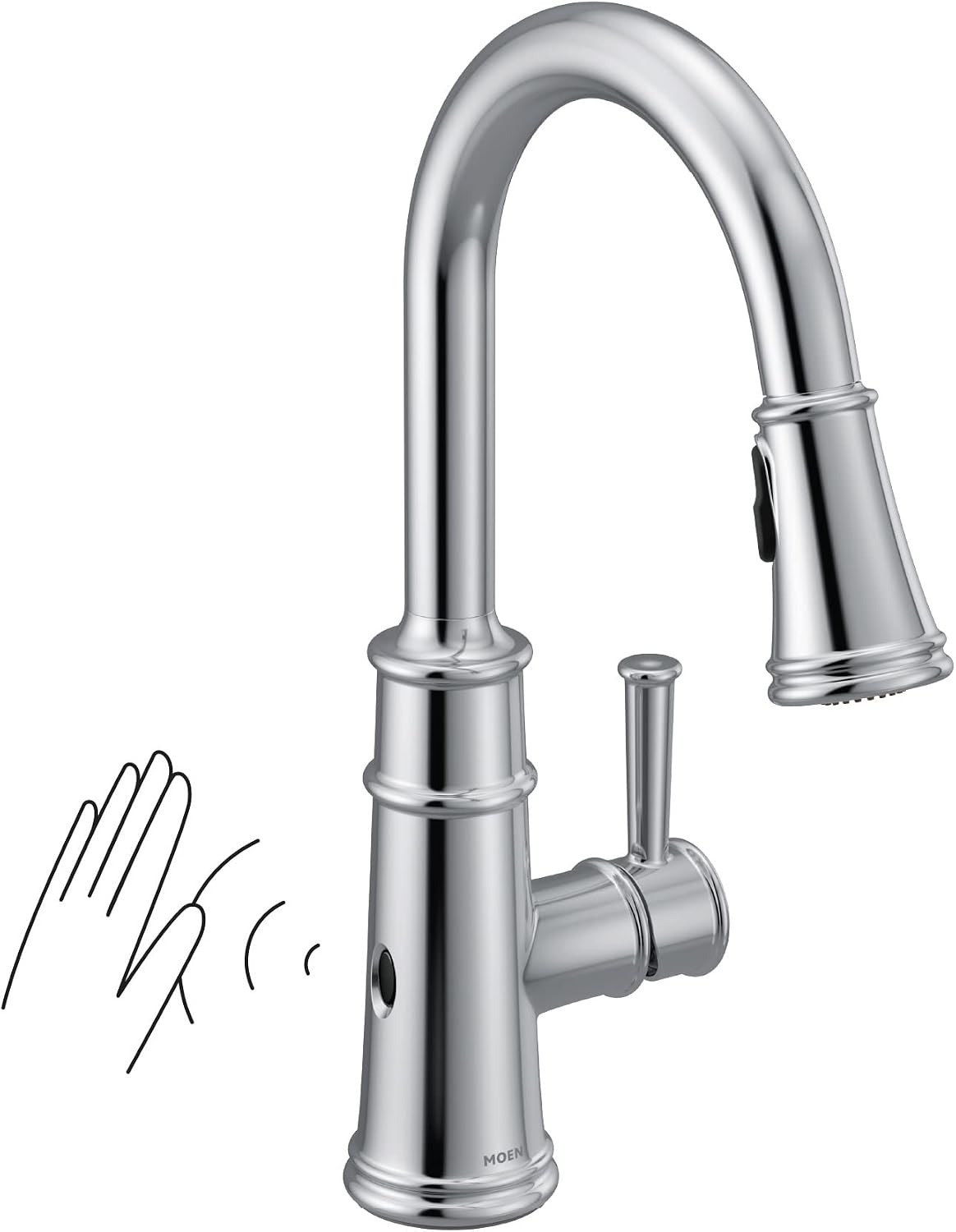 Moen Belfield MotionSense Wave Touchless Faucet, Chrome, 7260EWC