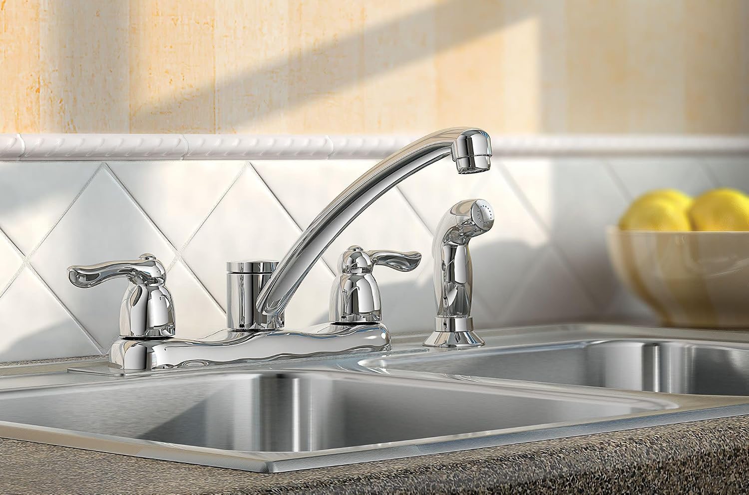 Moen Chrome Two-Handle Kitchen Faucet, 7907
