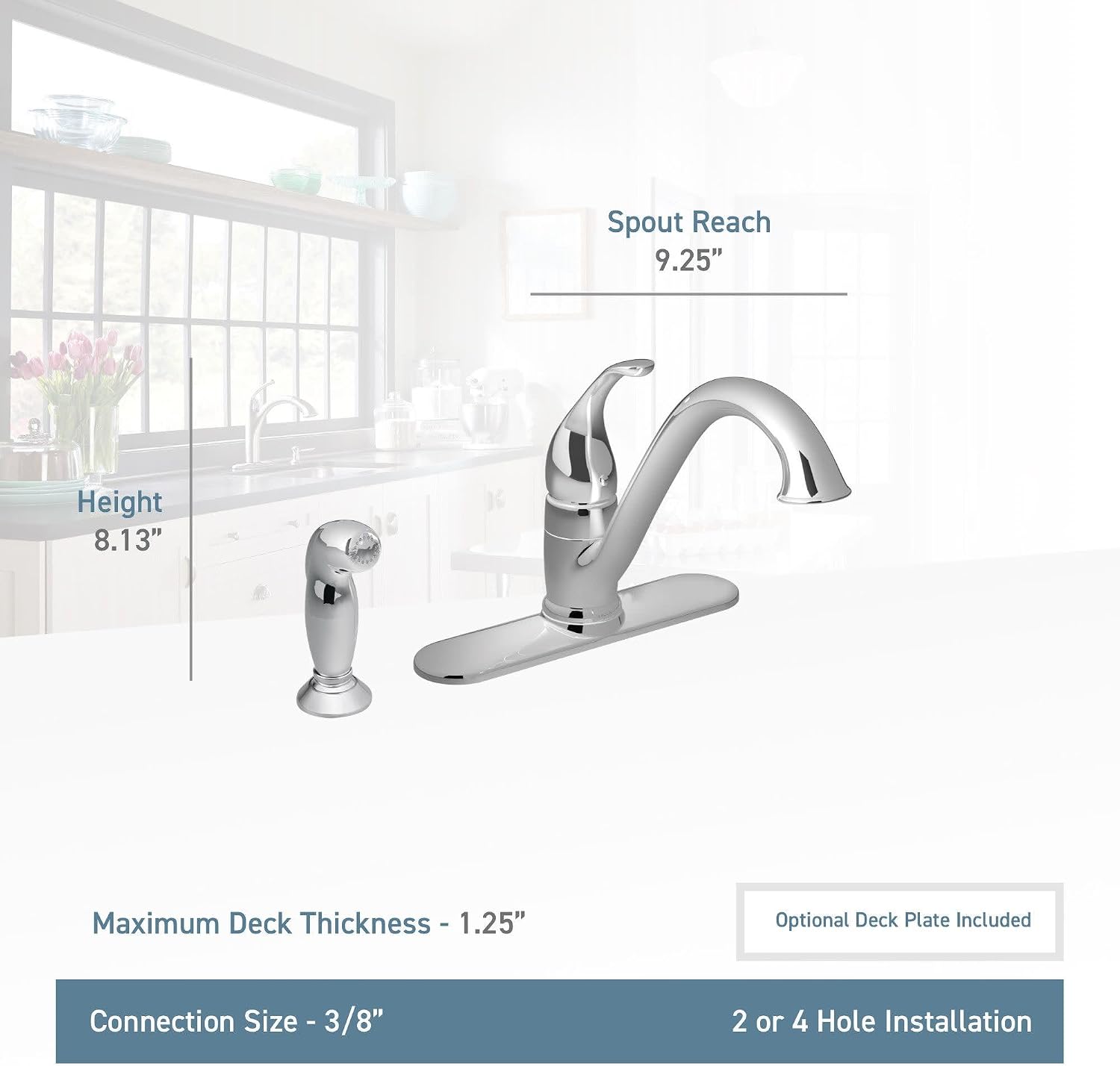 Moen 7840 Camerist One-Handle Low Arc Kitchen Faucet, Chrome