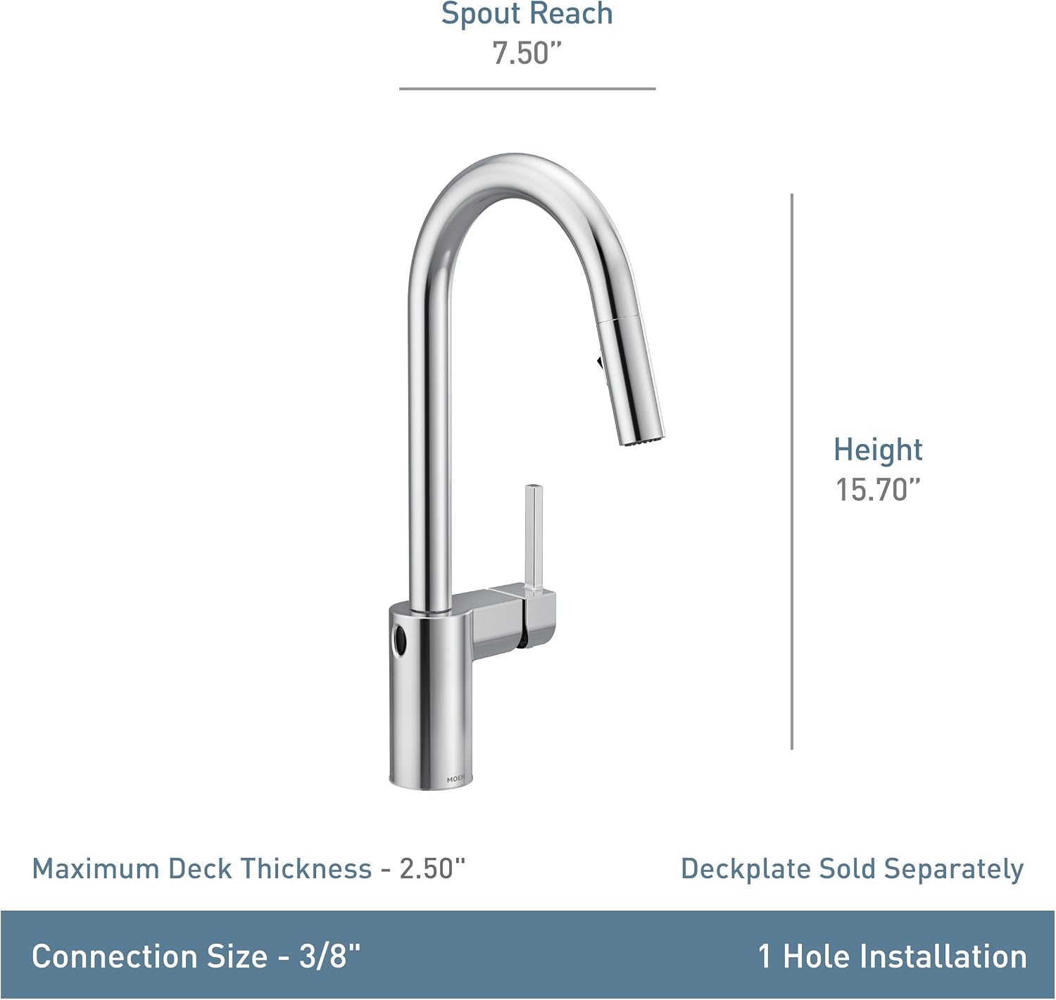 Moen Align MotionSense Wave Touchless Kitchen Faucet, Chrome, 7565EWC