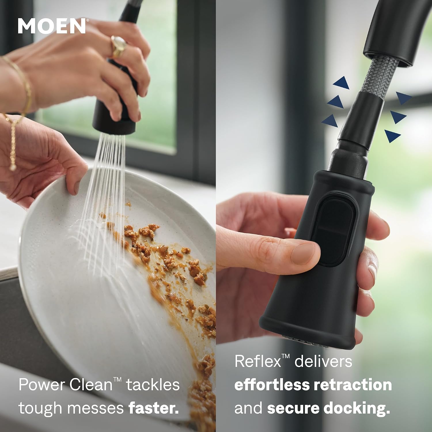 Moen Jaslynn Pulldown Kitchen Faucet, Matte Black, 87618EWBL