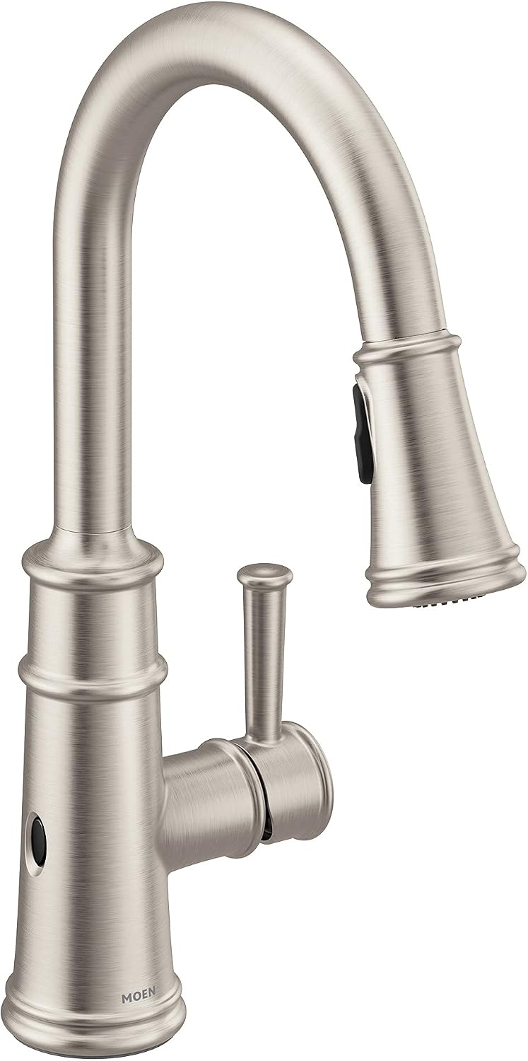 Moen Belfield MotionSense Wave Touchless Faucet, Stainless, 7260EWSRS Spot Resist Stainless