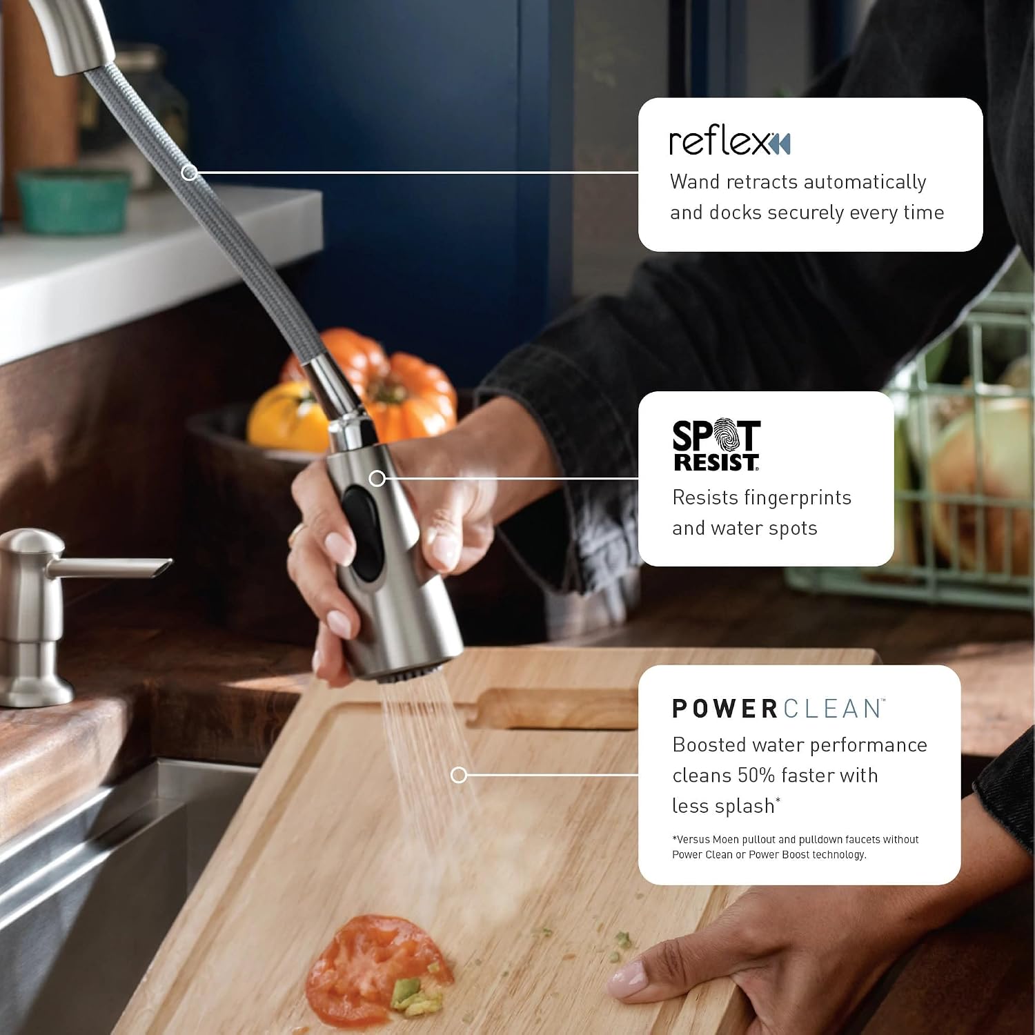 Moen Belfield MotionSense Wave Touchless Faucet, Stainless, 7260EWSRS Spot Resist Stainless