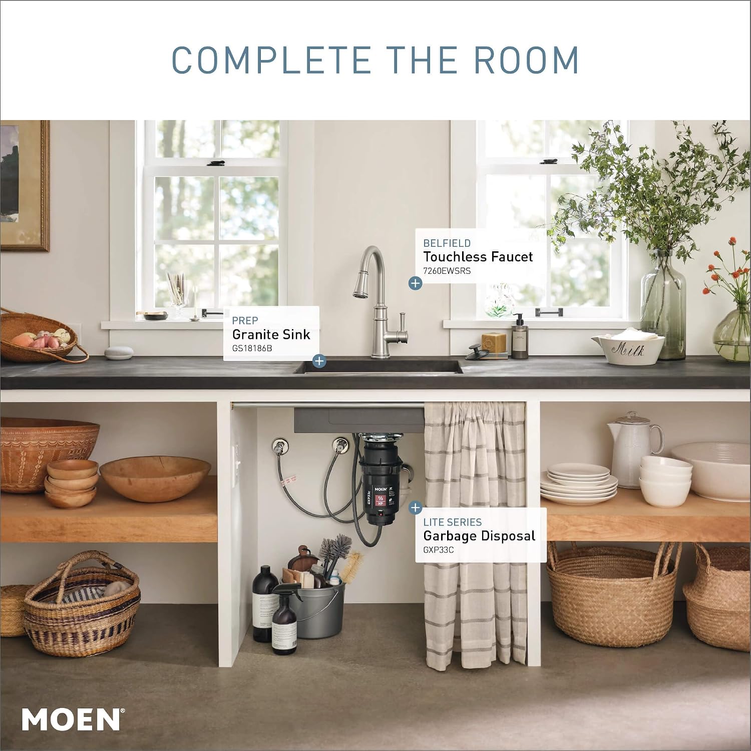 Moen Belfield MotionSense Wave Touchless Faucet, Stainless, 7260EWSRS Spot Resist Stainless