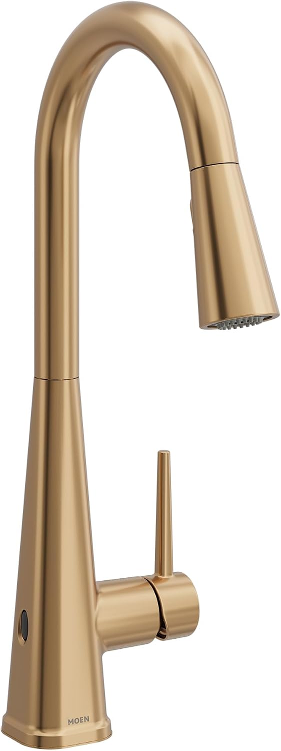 Moen Swyre Pulldown Kitchen Faucet, Bronzed Gold, 87508EWBZG