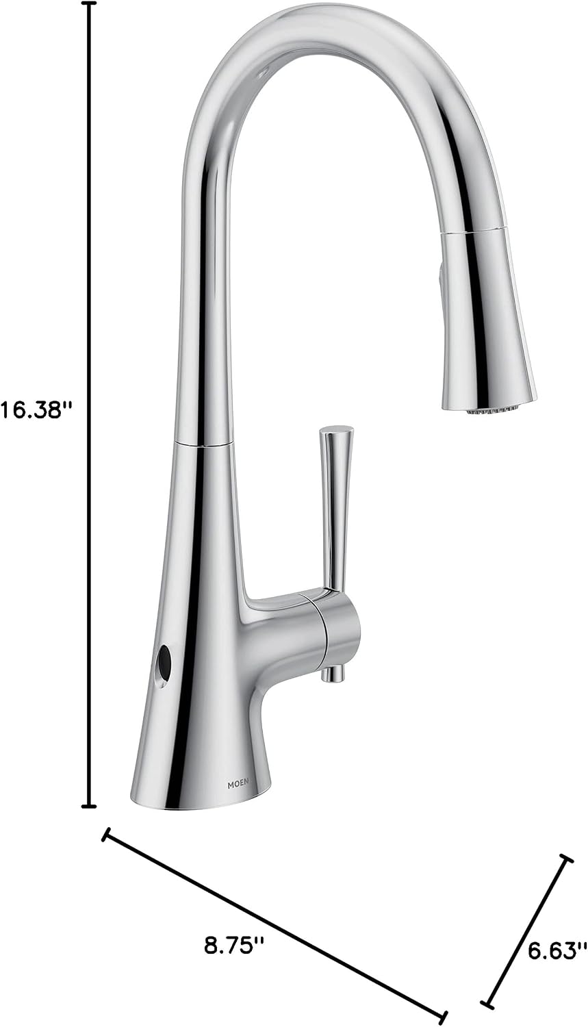 Moen Kurv MotionSense Wave Touchless Kitchen Faucet, Chrome, 9126EWC
