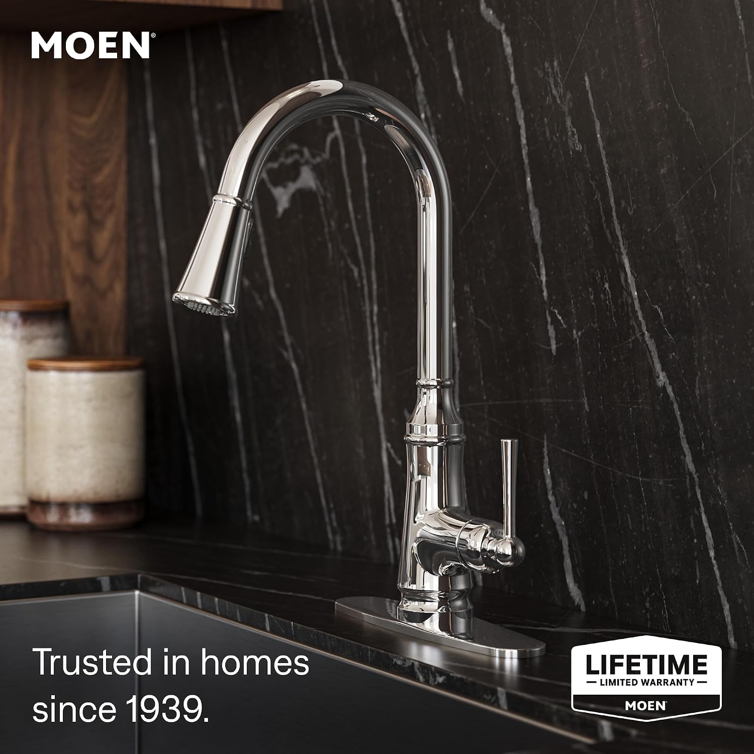 Moen Jaslynn Pulldown Kitchen Faucet, Chrome, 87618EW