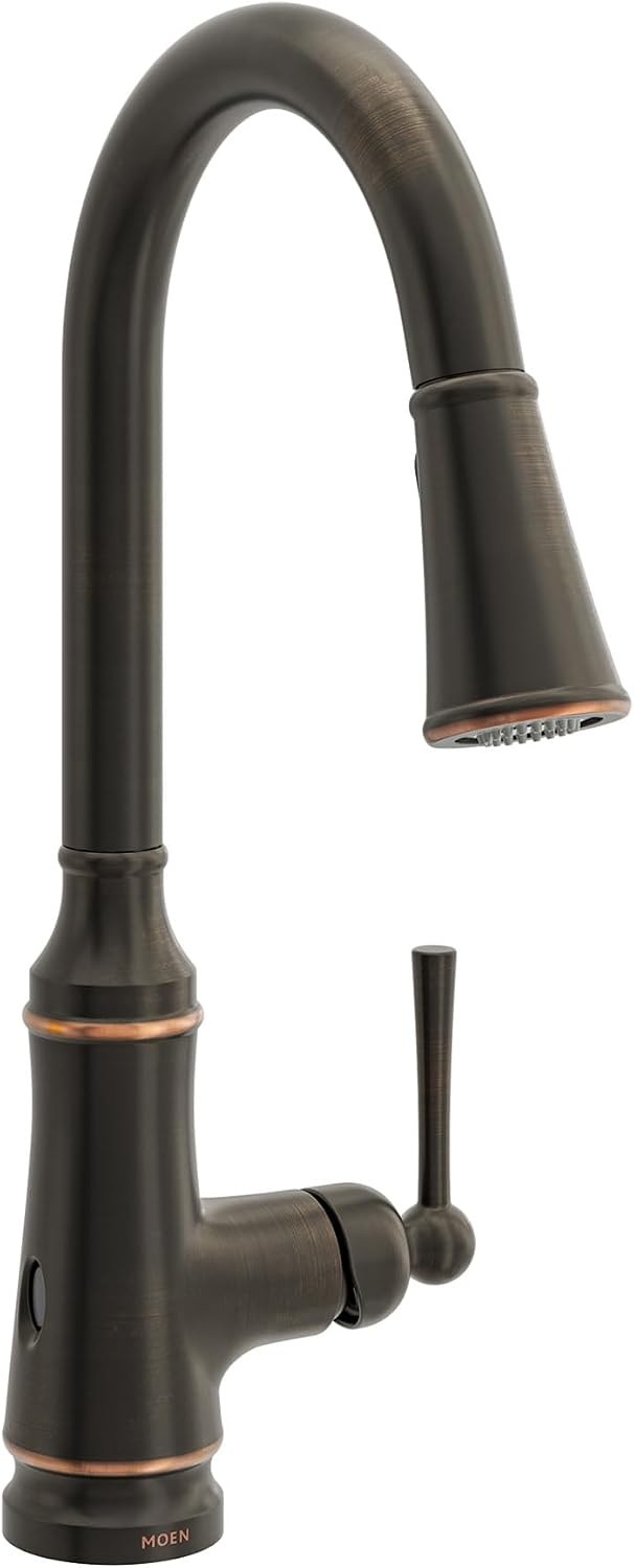 Moen Jaslynn MotionSense Wave Kitchen Faucet, Mediterranean Bronze, 87618EWBRB