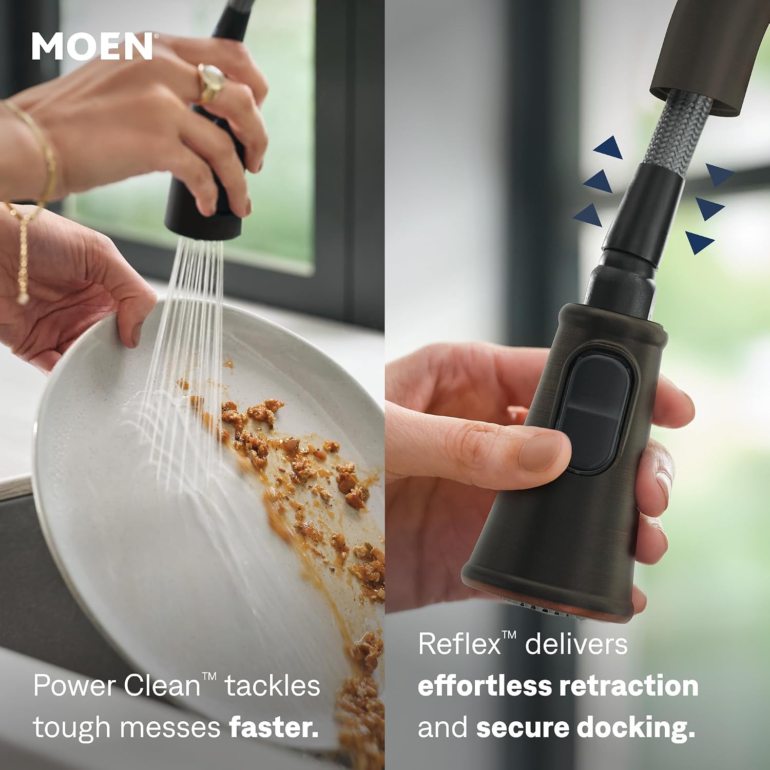 Moen Jaslynn MotionSense Wave Kitchen Faucet, Mediterranean Bronze, 87618EWBRB