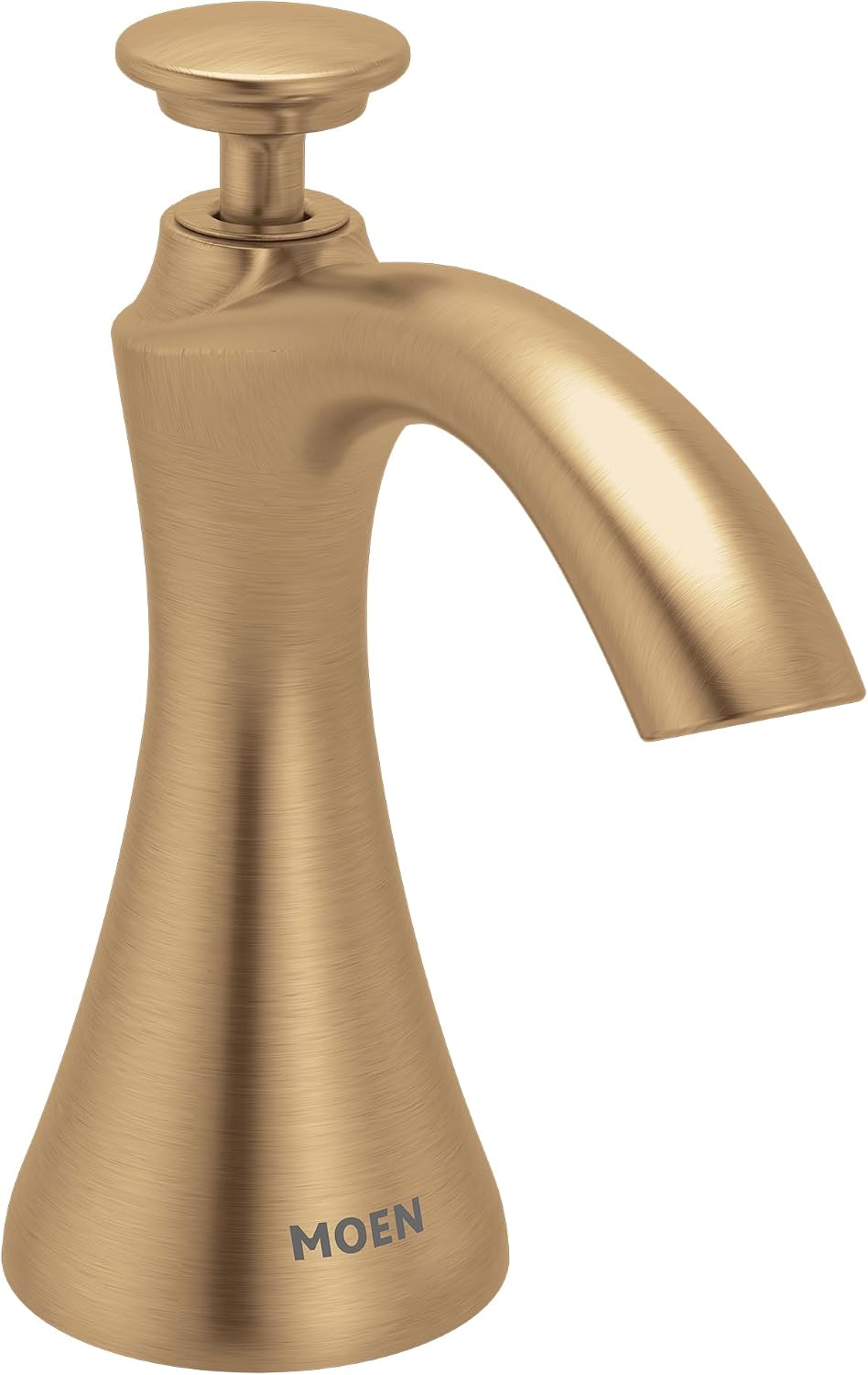 Moen Bronzed Gold Transitional Deck Mounted Kitchen Soap Dispenser with Above the Sink Refillable Bottle, S3946BZG