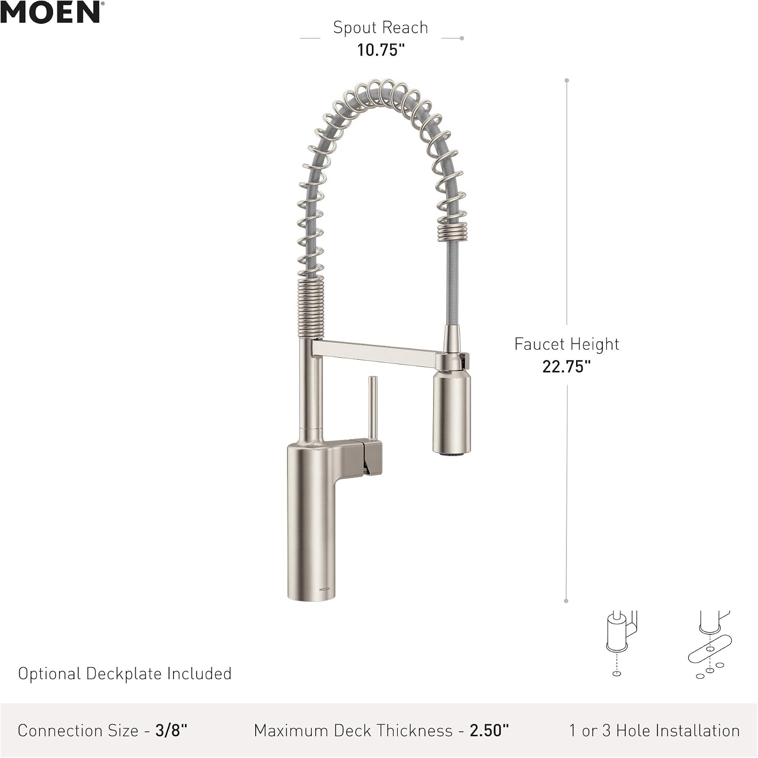 Moen Inara 87863BZG Spring Pulldown Kitchen Faucet, Bronzed Gold