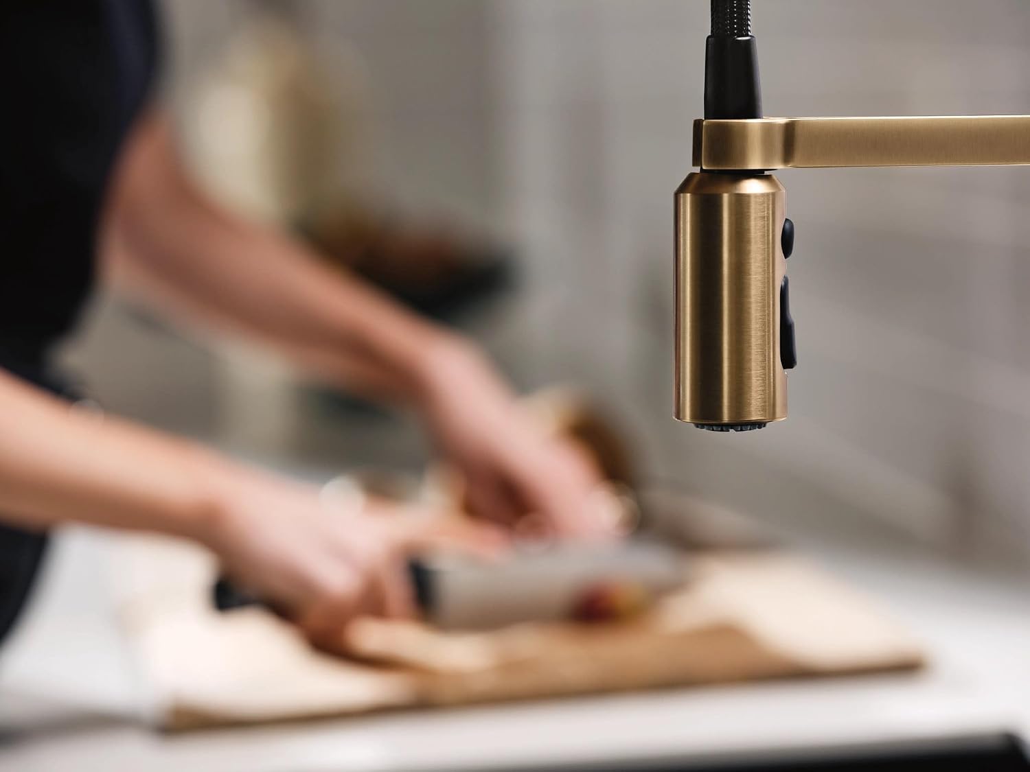 Moen Inara 87863BZG Spring Pulldown Kitchen Faucet, Bronzed Gold