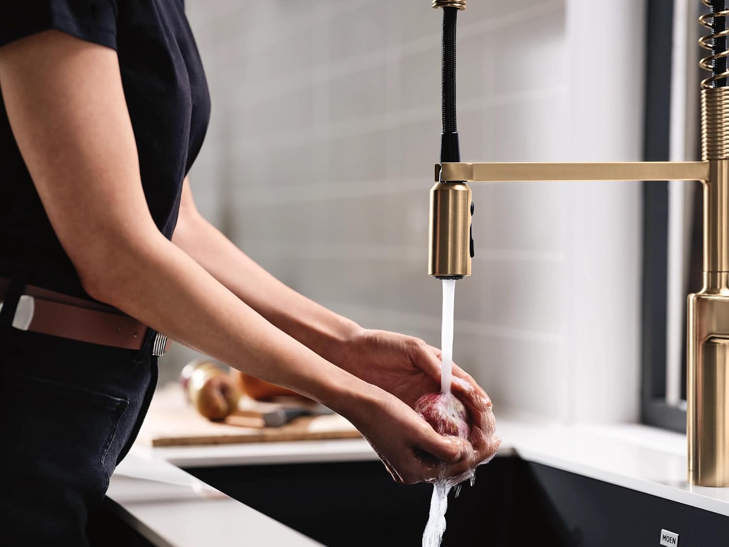 Moen Inara 87863BZG Spring Pulldown Kitchen Faucet, Bronzed Gold