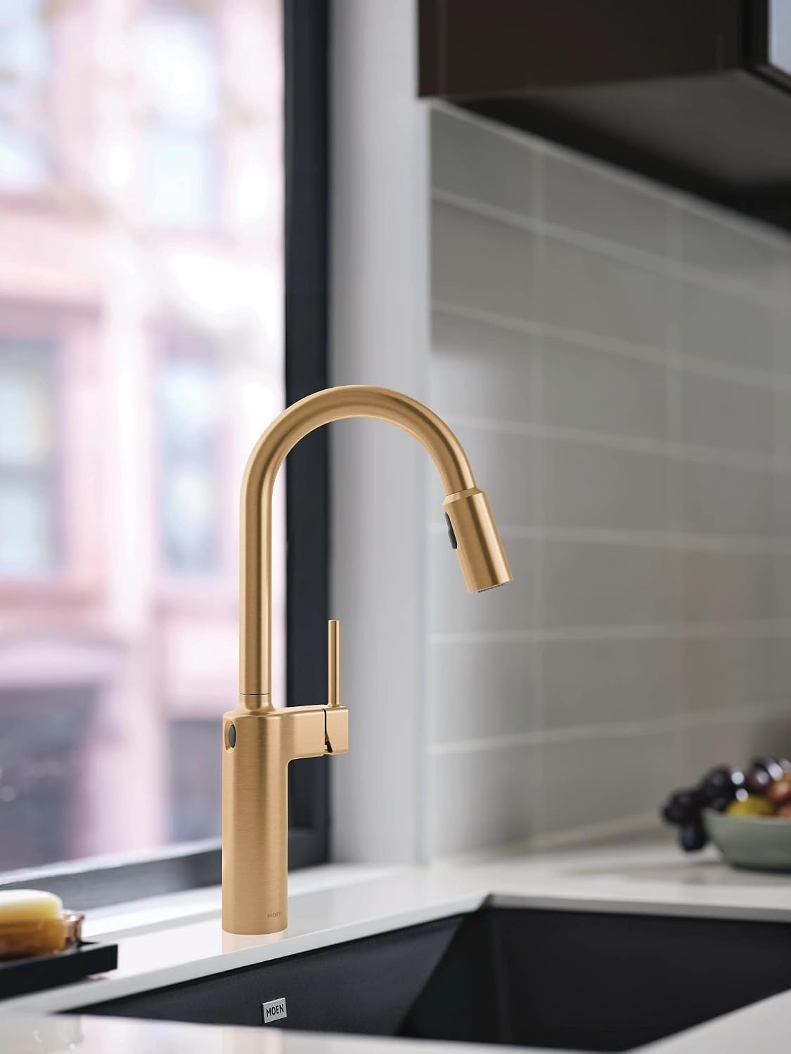 Moen Inara MotionSense Wave Kitchen Faucet, Bronzed Gold, 87463EWBZG