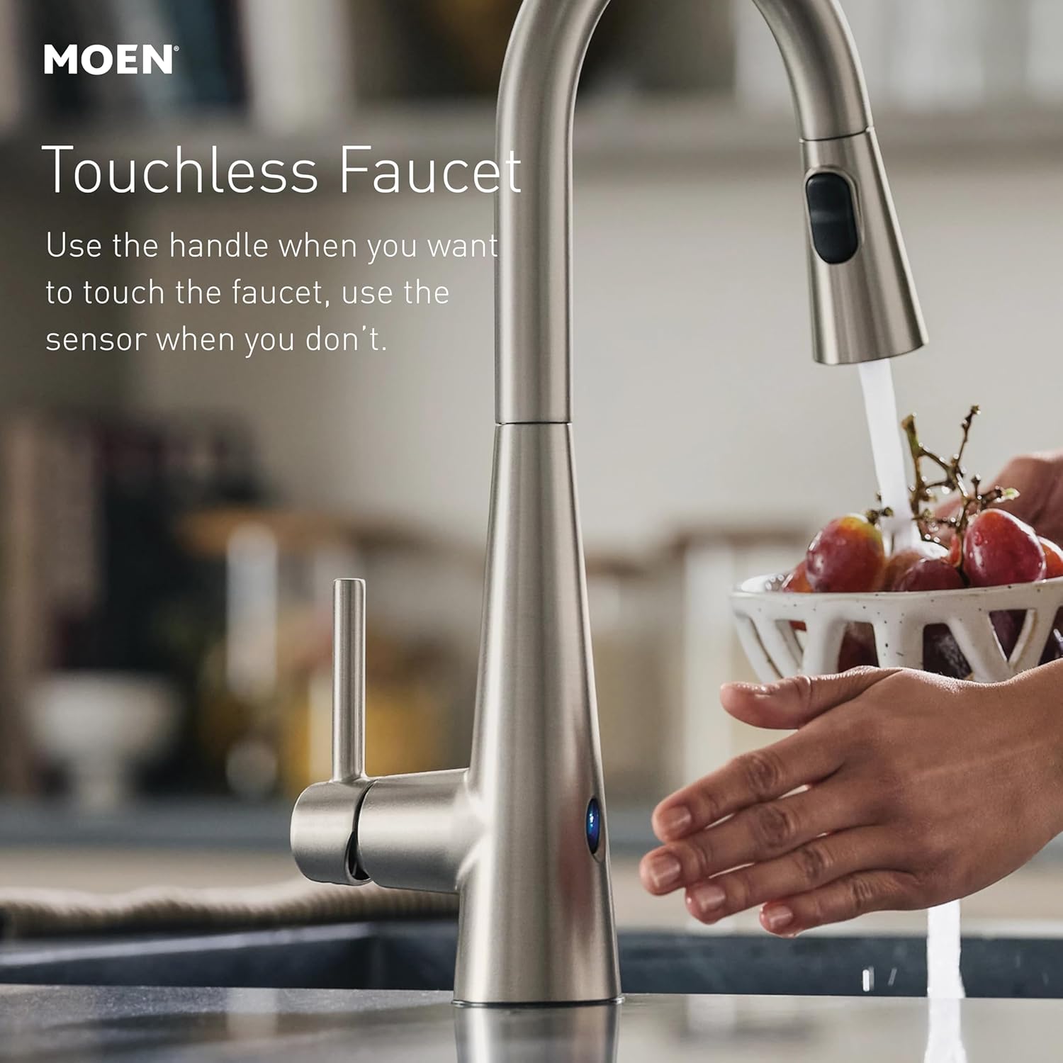 Moen Inara MotionSense Wave Kitchen Faucet, Bronzed Gold, 87463EWBZG