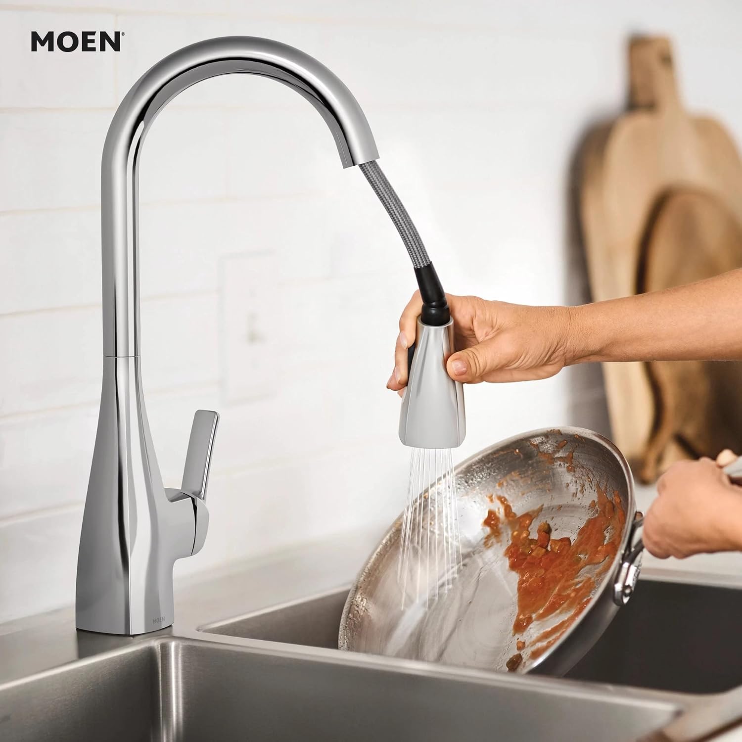Moen 87599 Kiran Chrome Pulldown Kitchen Faucet