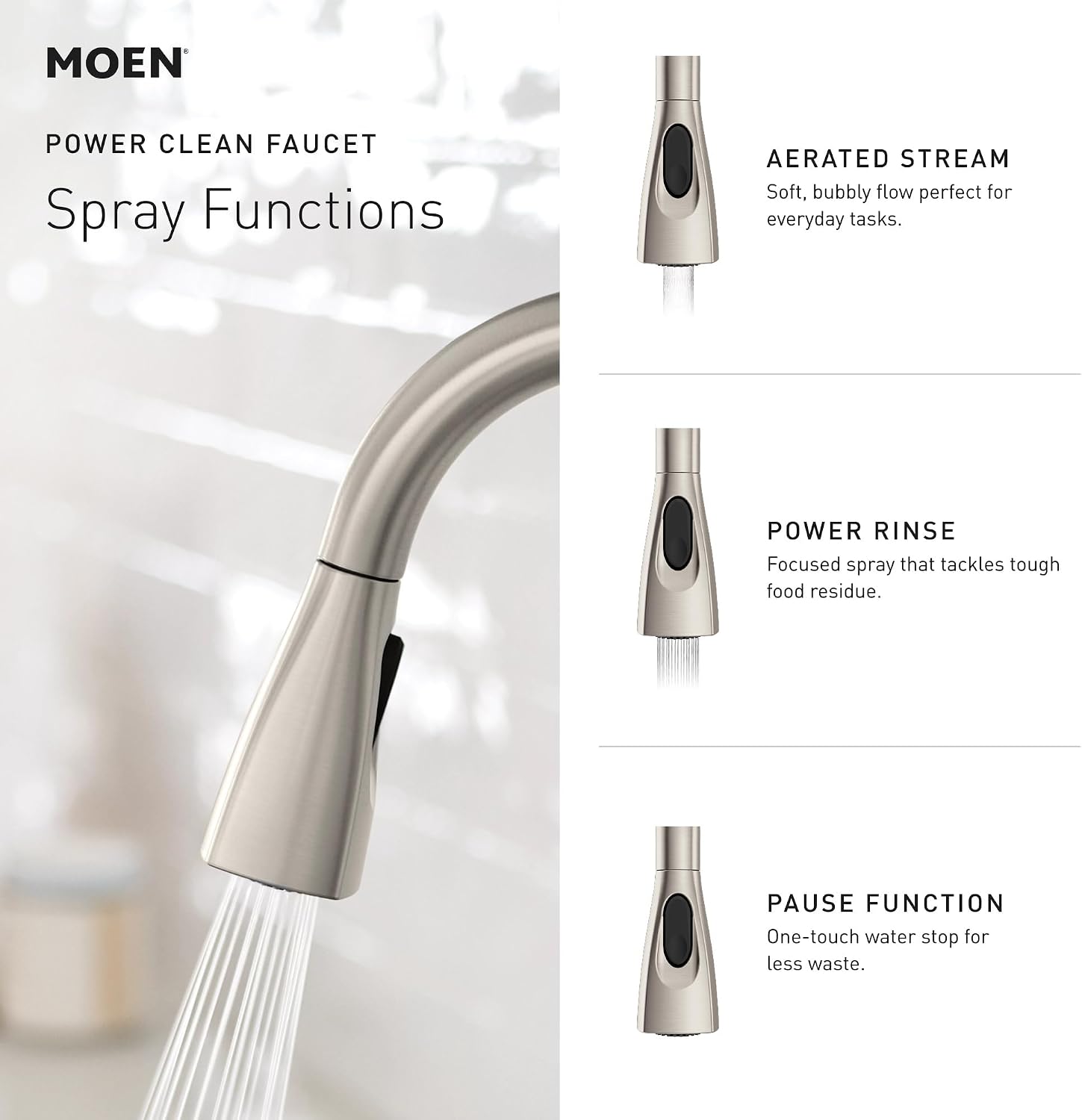 Moen 87599 Kiran Chrome Pulldown Kitchen Faucet