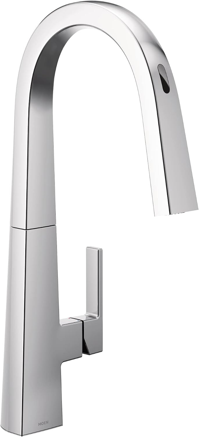 Moen Nio Chrome Smart Faucet Touchless Pull-Down Sprayer Kitchen Faucet with Voice and Motion Control, S75005EV2C