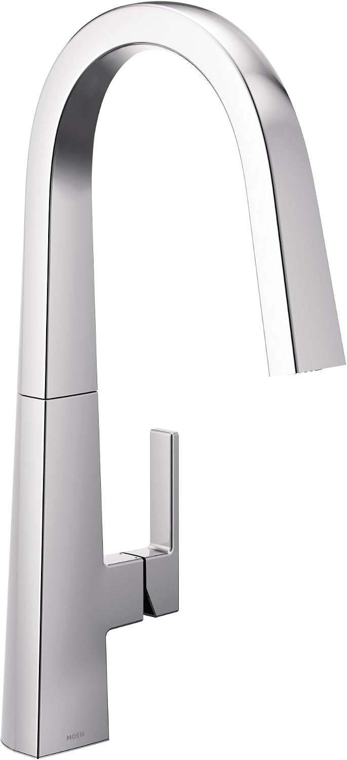 Moen Nio Chrome One Handle Pulldown Kitchen Faucet with Power Clean, Accent Handle Included for Customizing, S75005