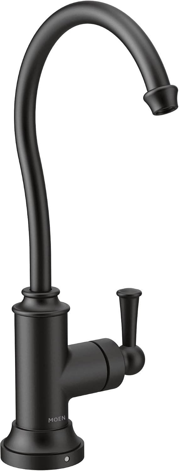 Moen Matte Black Sip Traditional Cold Water Kitchen Beverage Faucet with Optional Filtration System, S5510BL