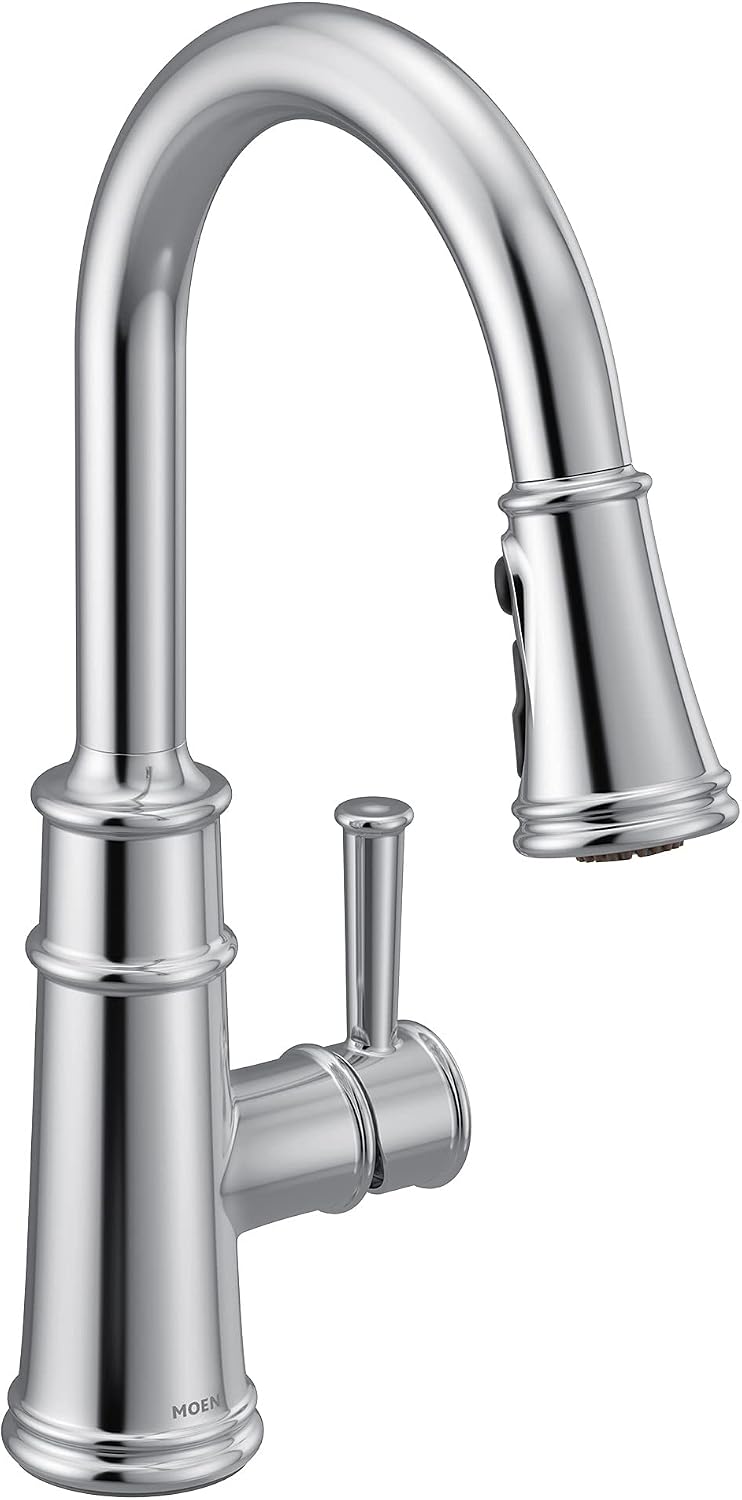Moen Belfield Chrome Pulldown Kitchen Faucet with Power Boost and Reflex, Traditional Kitchen Faucet, One-Handle Easy Installation, 7260