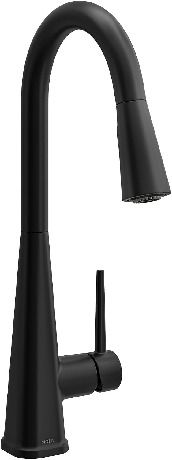 Moen Swyre Pulldown Kitchen Faucet, Matte Black, 87508BL