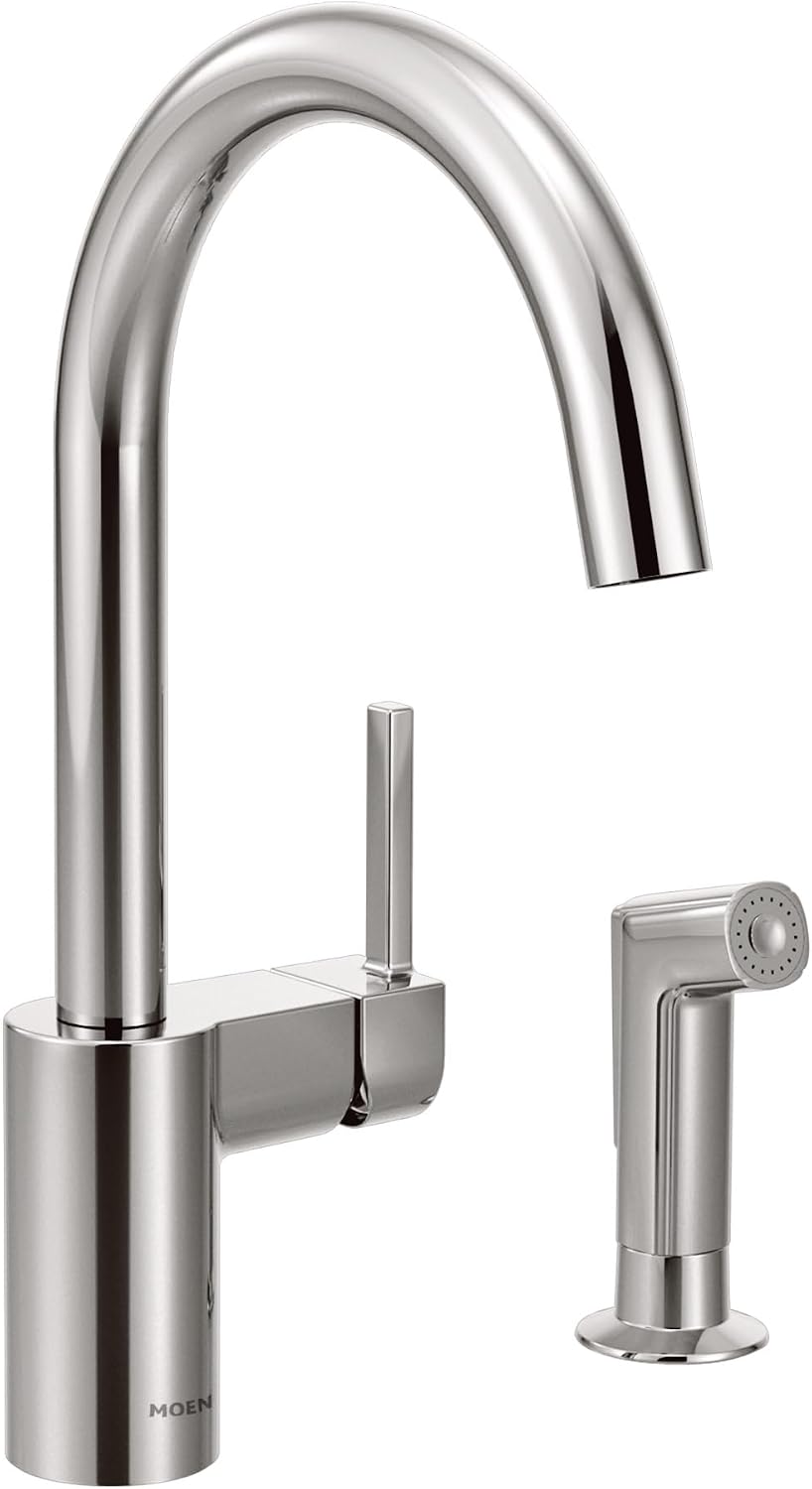 Moen 7165 Align One-Handle High-Arc Modern Kitchen Faucet with Side Spray, Chrome