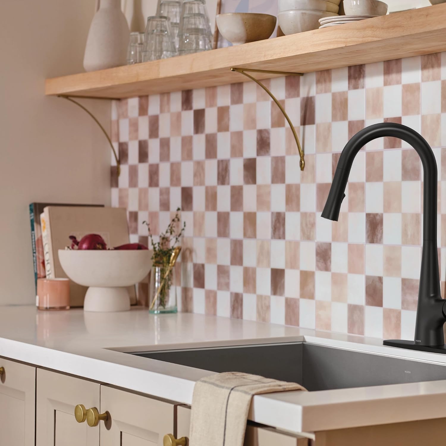 Moen 87918BL Ronan Matte Black Pulldown Kitchen Faucet
