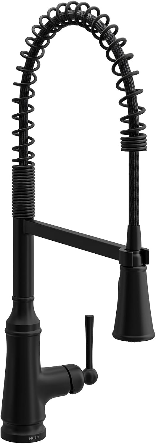 Moen Jaslynn Spring Pulldown Kitchen Faucet, Matte Black, 87638BL
