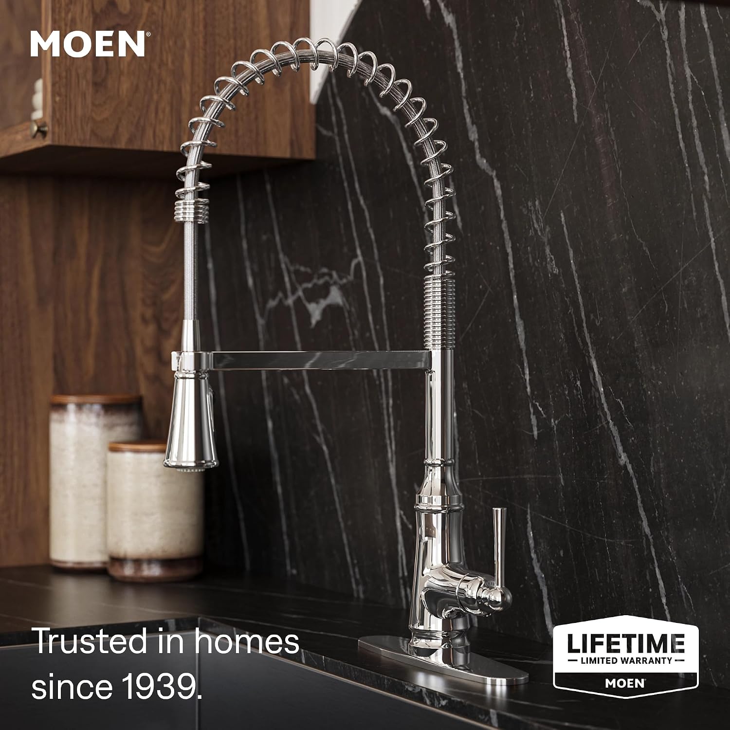 Moen Jaslynn Spring Pulldown Kitchen Faucet, Chrome, 87638